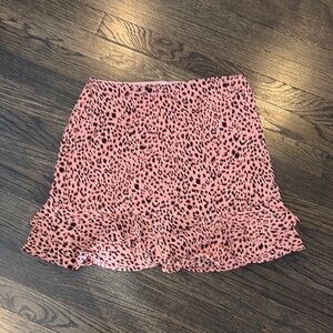 Leopard Print Ruffle Hem Skirt by Mi Ami - size M